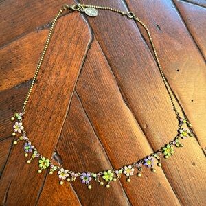 Vintage Michal Negrin Floral Crystal Necklace